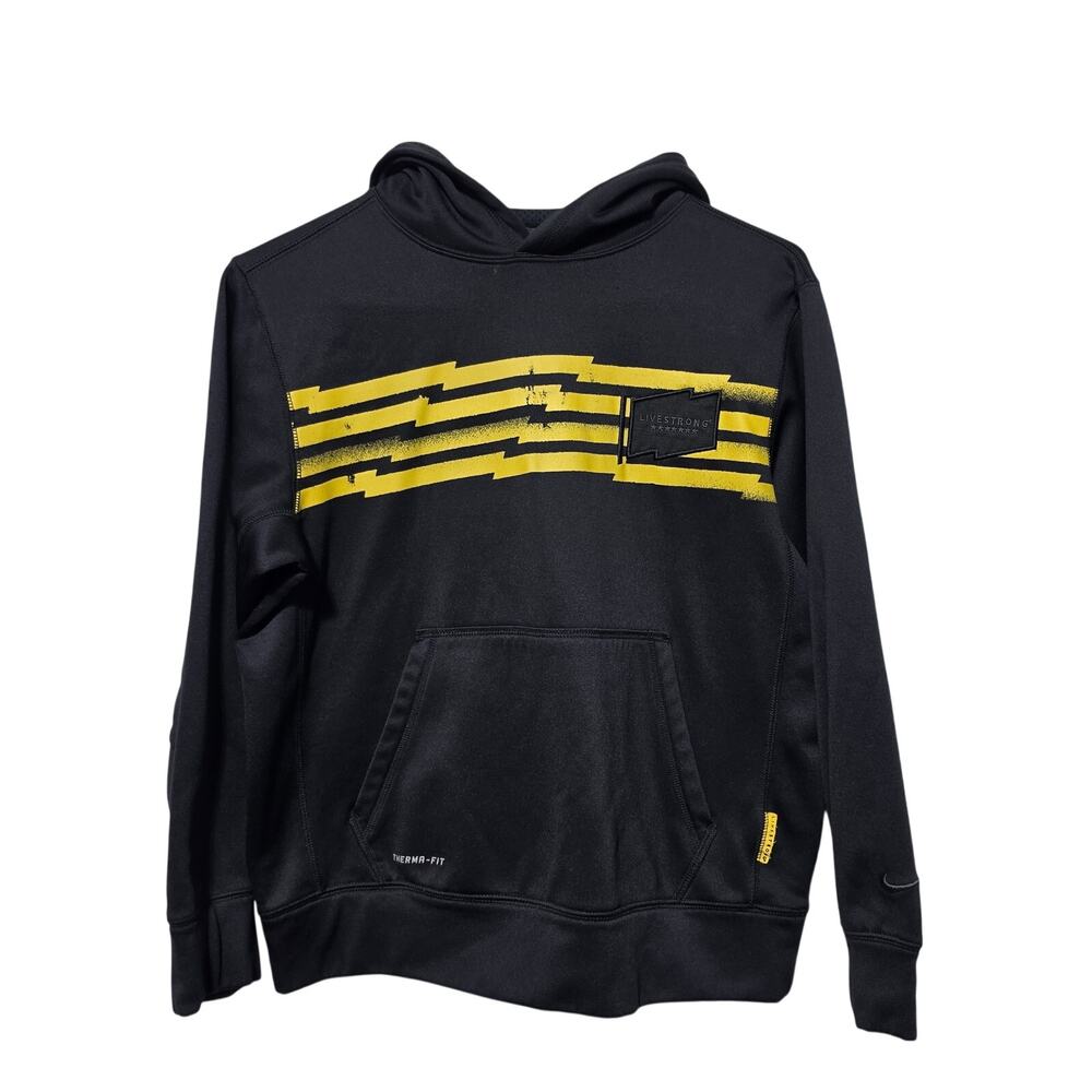 Nike LIVESTRONG Therma-FIT Hoodie Boys Size L (Fits like size 10) Black Casual